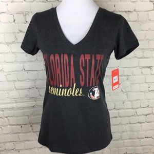NWT Florida State Char Gray V-neck T-shirt Sz M